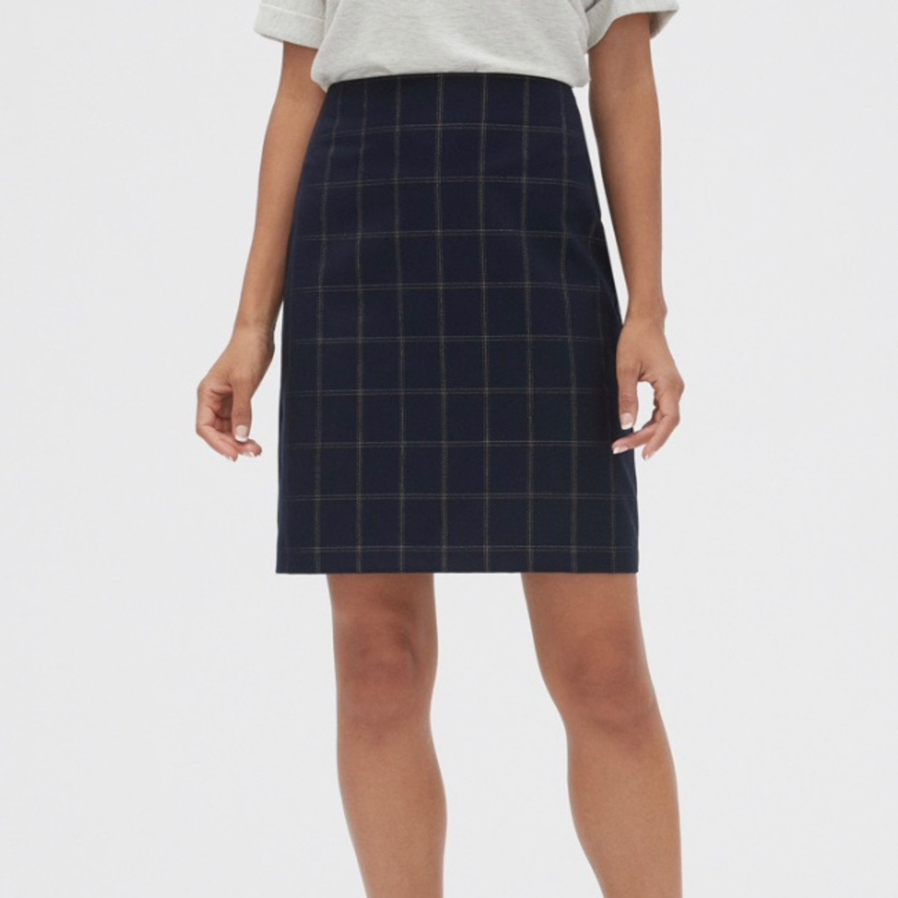 Navy Plaid Banana Republic Mini Skirt